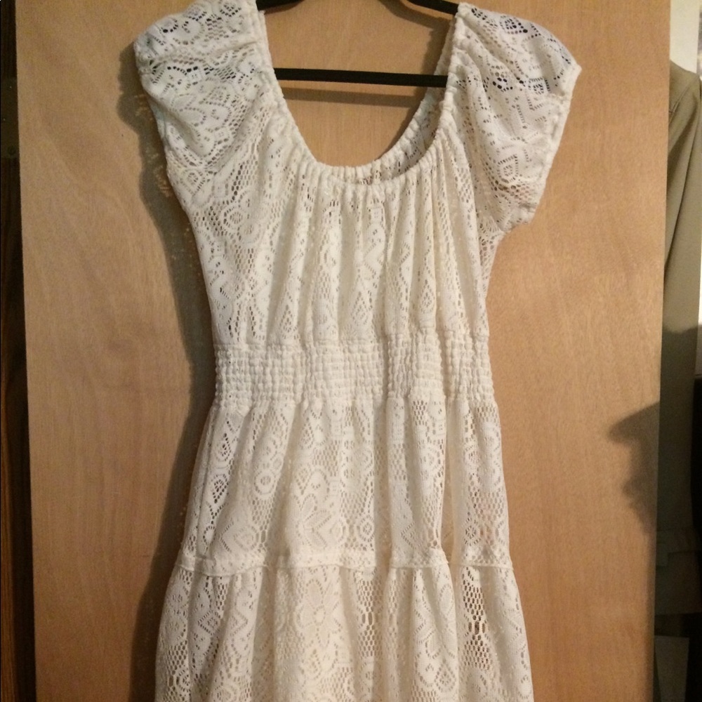 Allison Britney White Lace Boho Dress